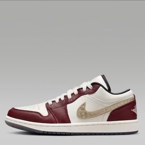 Jordan Women's Sneakers in Burgundy and Cream